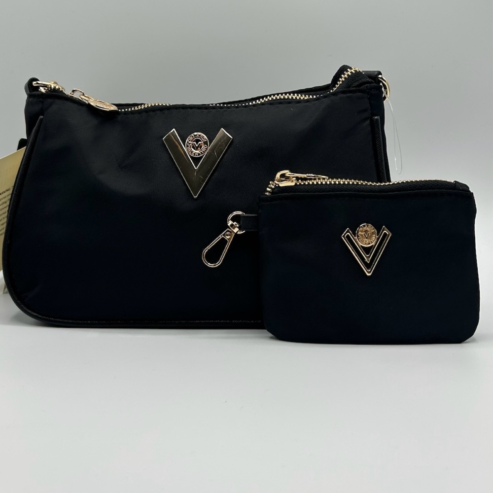 Brand New Valentino Orlandi Nylon Crossbody bag with Webstrap and wallet Black